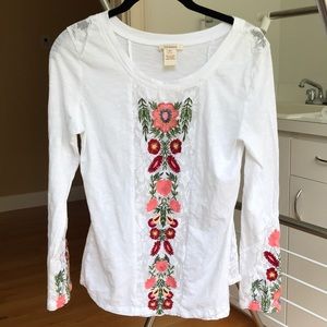 White Floral Sundance Top
